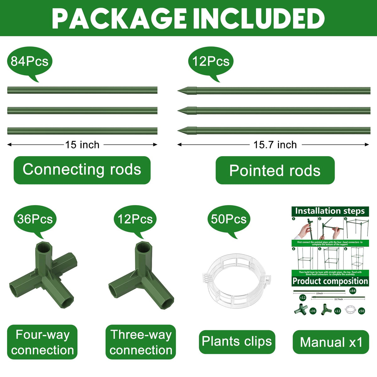 Unves 50pc plant clips gently supporting stems