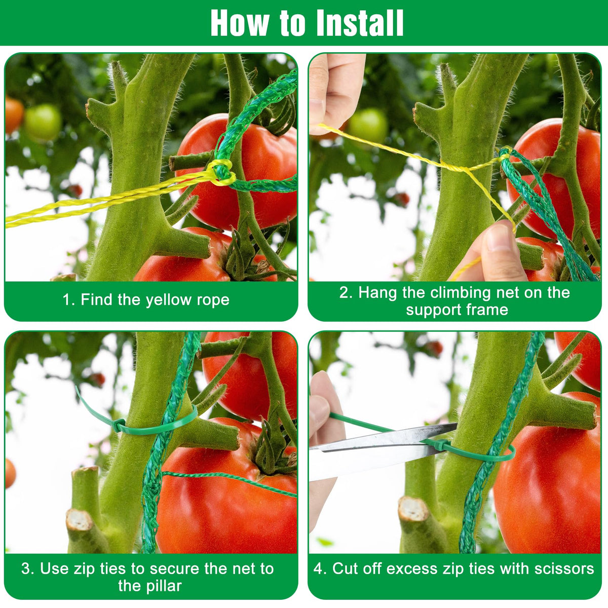 Unves Trellis Netting being cut to size with ordinary scissors.