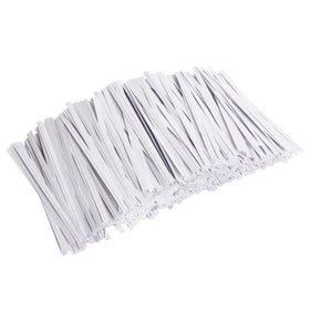 Unves white paper twist ties 4 inch for secure, reusable bag closures