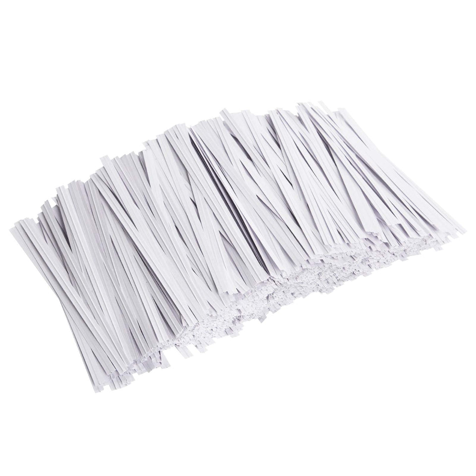 Unves white paper twist ties 4 inch for secure, reusable bag closures