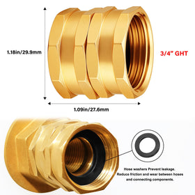 UNWAVER brass garden hose connector 3/4 GHT demonstrates durable, rust-resistant performance