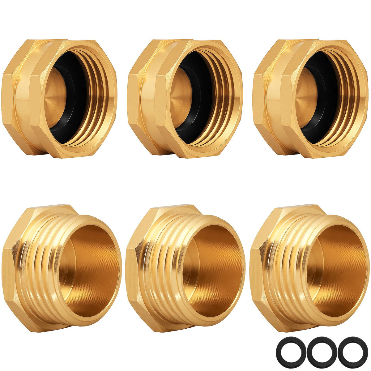 UNWAVER brass hose end cap pack seals outdoor connections against dust.
