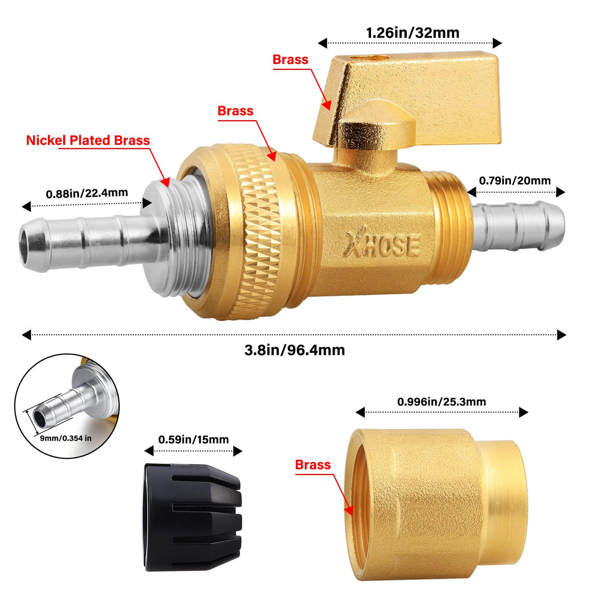 UNWAVER brass shut-off ball valve enables precise water control during watering