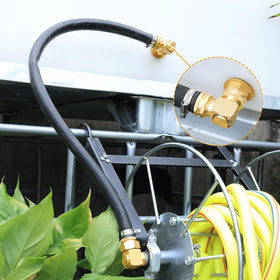 UNWAVER garden hose assembly with washers and seals for leak-free setup