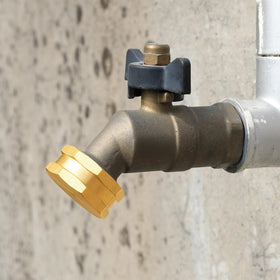 UNWAVER garden hose end cap attachment supports versatile use with sprayers.