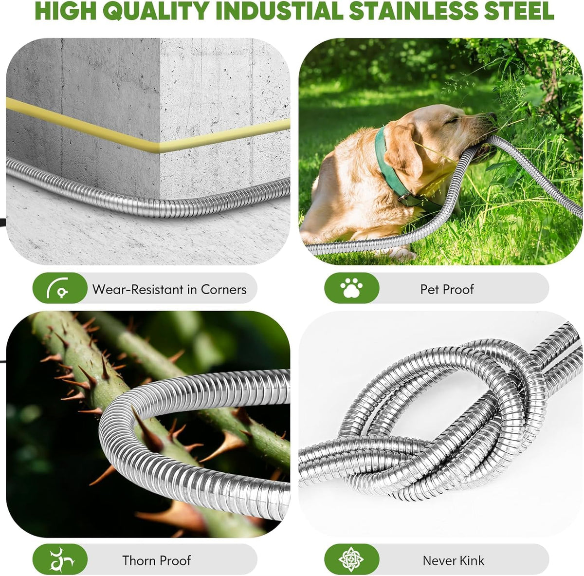 Unywarse metal hose with leak-proof connectors for hassle-free setup.
