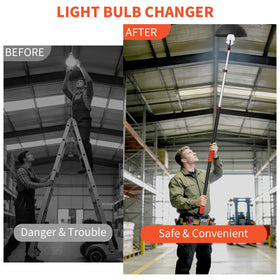 Telescopic segment lock provides stable reach on the Uojim changer.