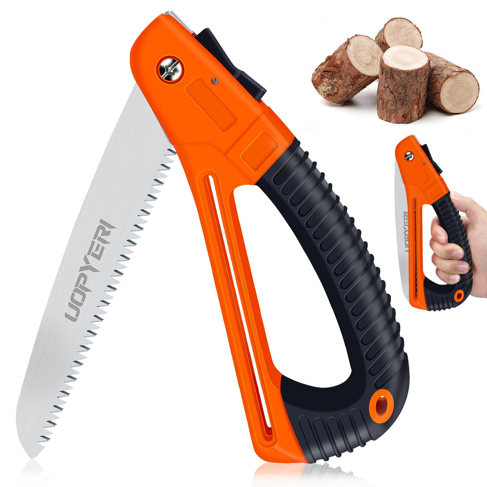 Uopyeri folding saw with safety guard for safer pruning and quick cuts.
