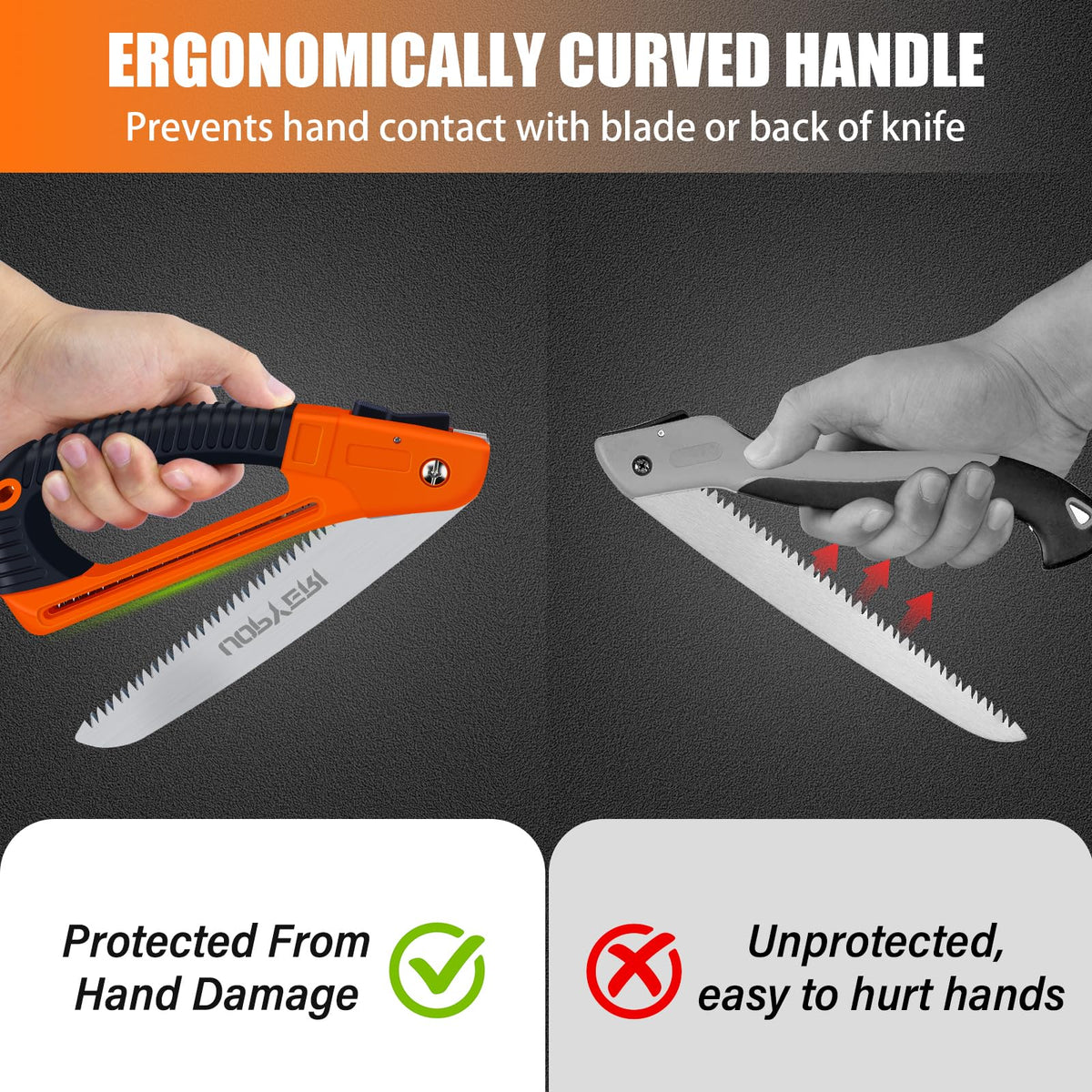 Uopyeri folding saw compact folded form for easy backpack carry.