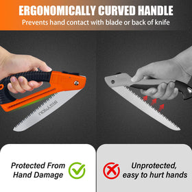 Uopyeri folding saw compact folded form for easy backpack carry.