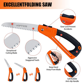 Uopyeri folding saw ergonomic non-slip handle reduces fatigue during use.