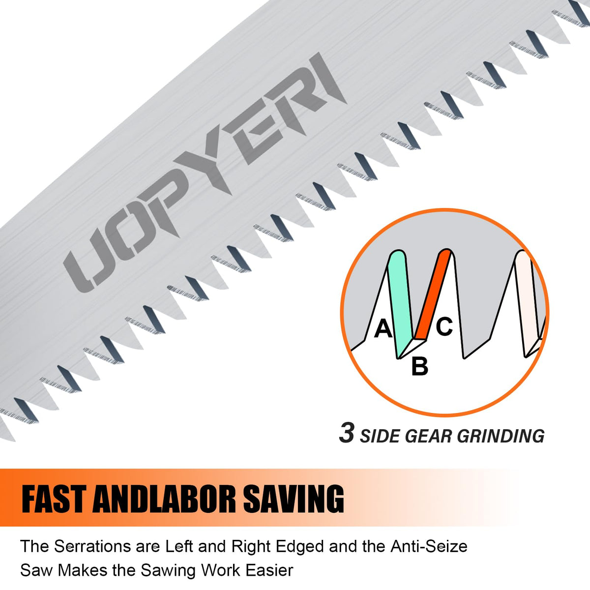 Uopyeri folding saw gear-lock system ensures safe blade retention.