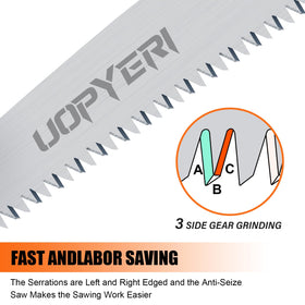 Uopyeri folding saw gear-lock system ensures safe blade retention.