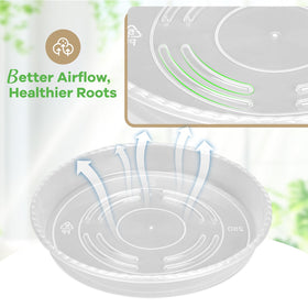 Uordirya clear plant saucers 5x8 under pots stackable for space-saving care.