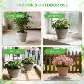 Uordirya clear plant saucers blend with decor while protecting surfaces and easing cleanup.
