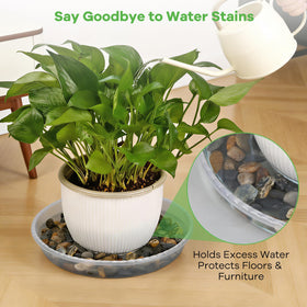 Uordirya raised-groove trays promote airflow and reduce water contact under pots.
