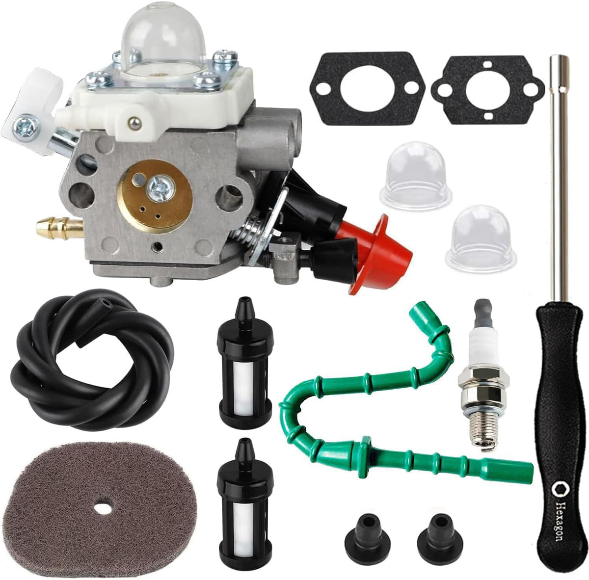 Uorimy FS56RC carburetor front view showing fit for Stihl trimmers