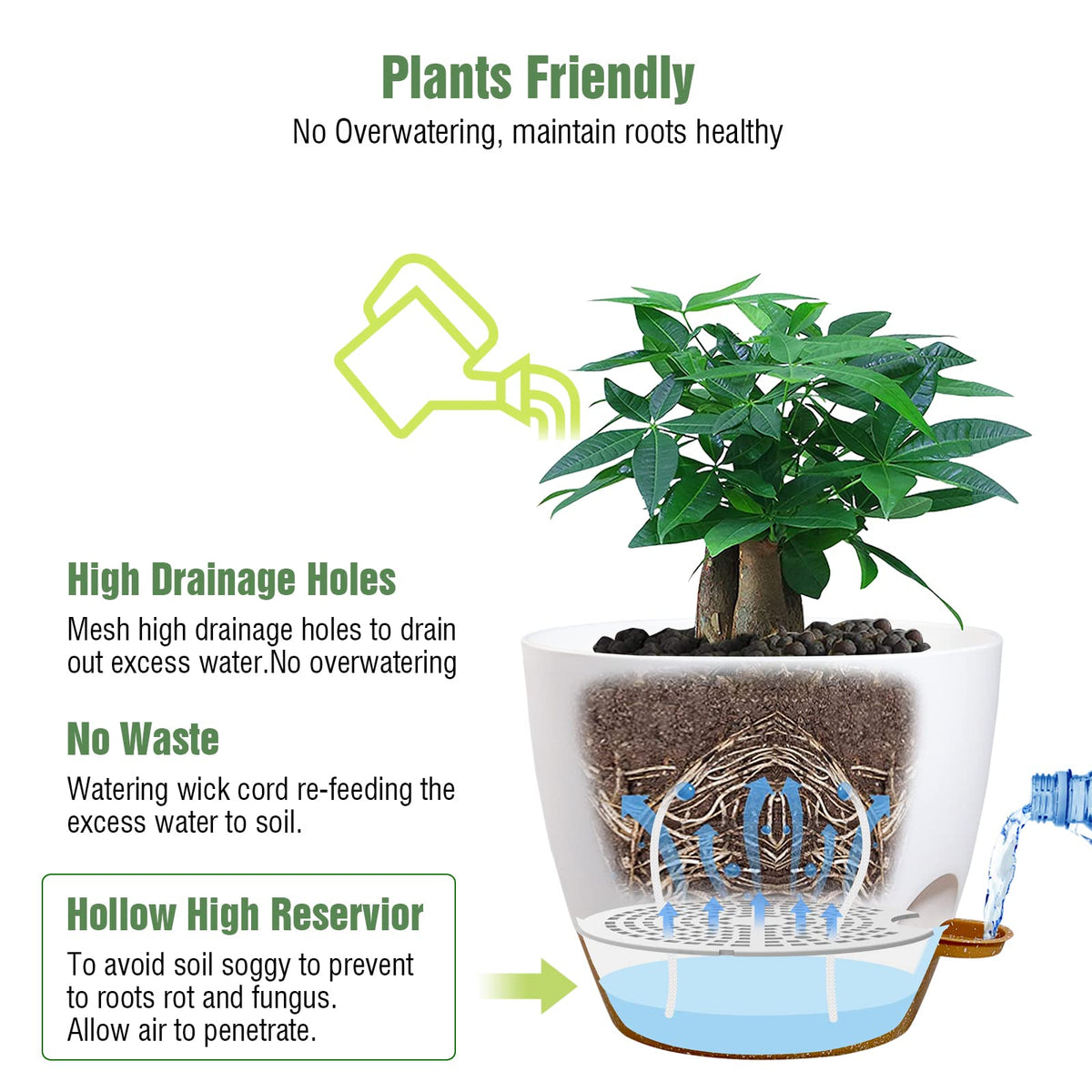UOUZ pot shows mesh drainage holes for healthy roots.