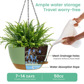 Removable 50 oz reservoir in UOUZ planter for easy refills.