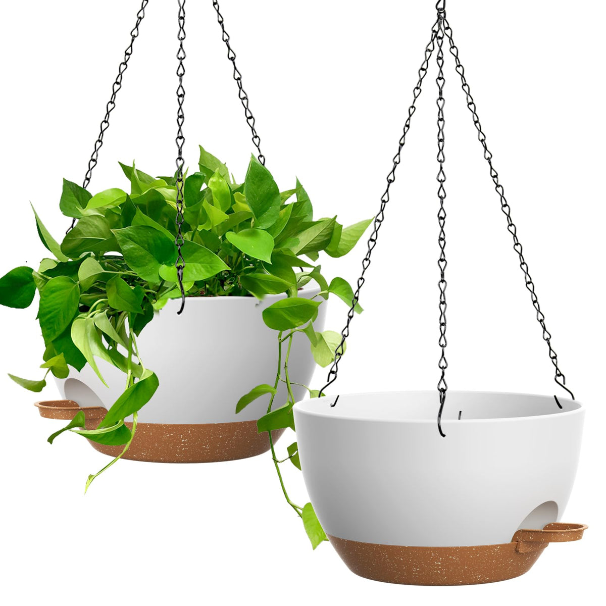 UOUZ 13-inch self-watering planter with 50 oz reservoir for longer watering intervals.
