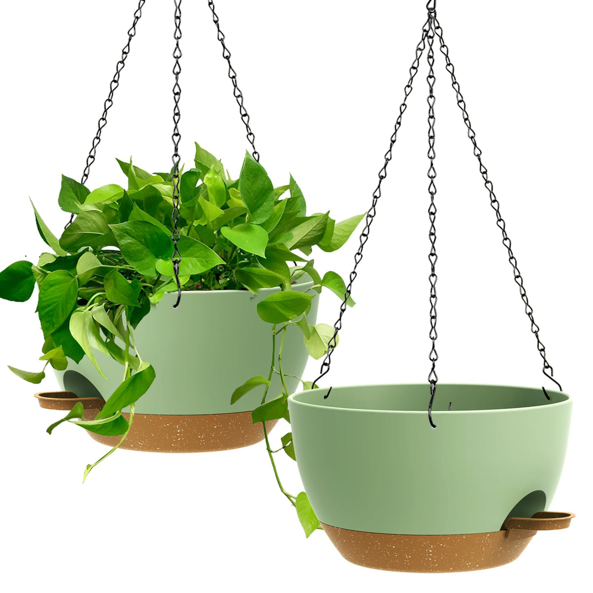 UOUZ 13-inch self-watering planter with 50 oz reservoir, ideal for indoor greenery.