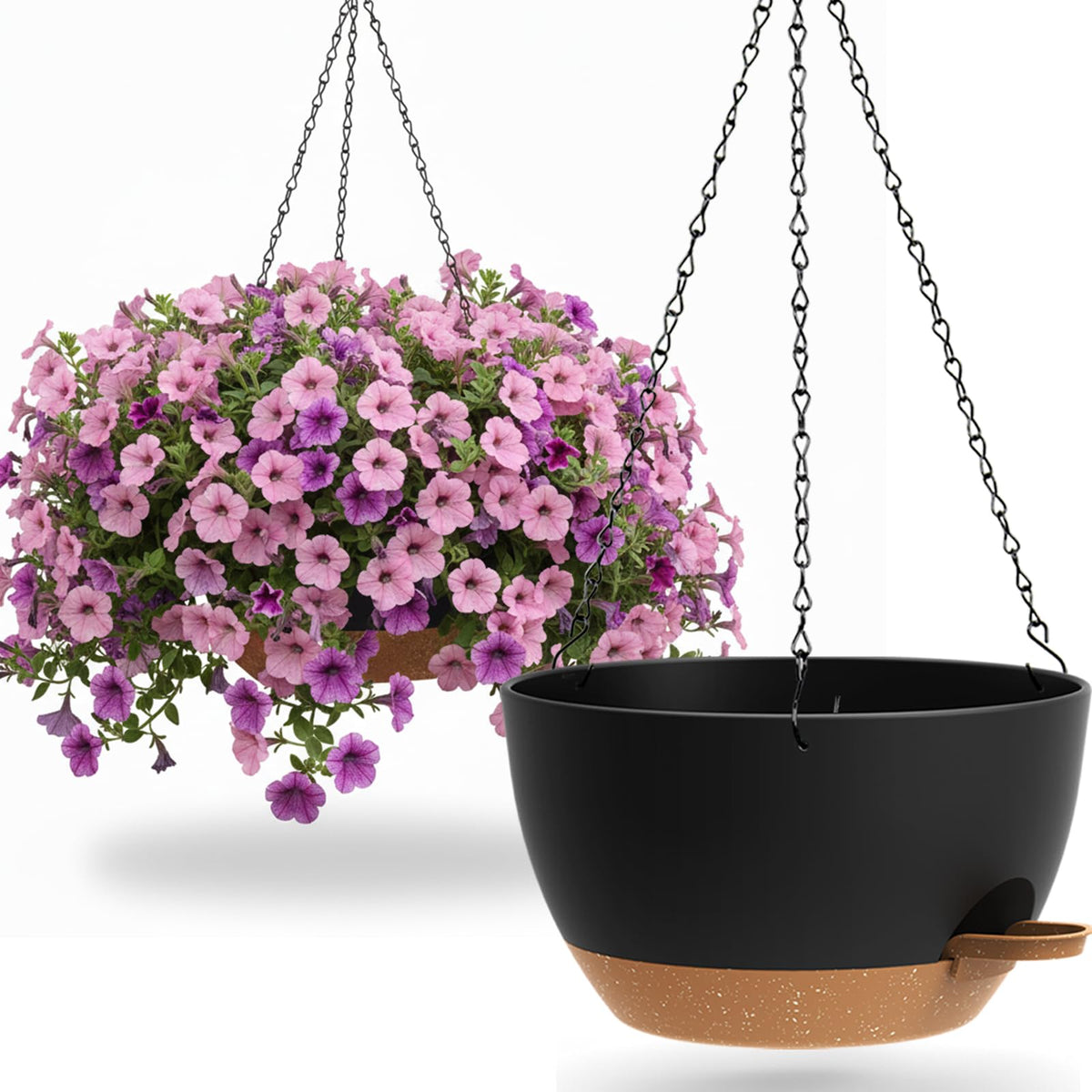 UOUZ 13-inch self-watering planter front view for easy indoor gardening