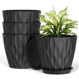 UOUZ 8-inch plant pot with drainage holes for healthy watering and root growth.