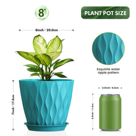 UOUZ pot with drainage holes and tray, prevents overwatering and keeps surfaces clean.