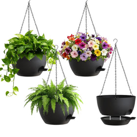 UOUZ 8-inch self-watering hanging planter assembly with easy setup and steady moisture.