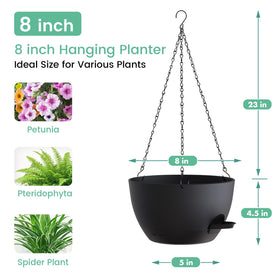 UOUZ advanced drainage system in hanging planter promoting healthy roots.