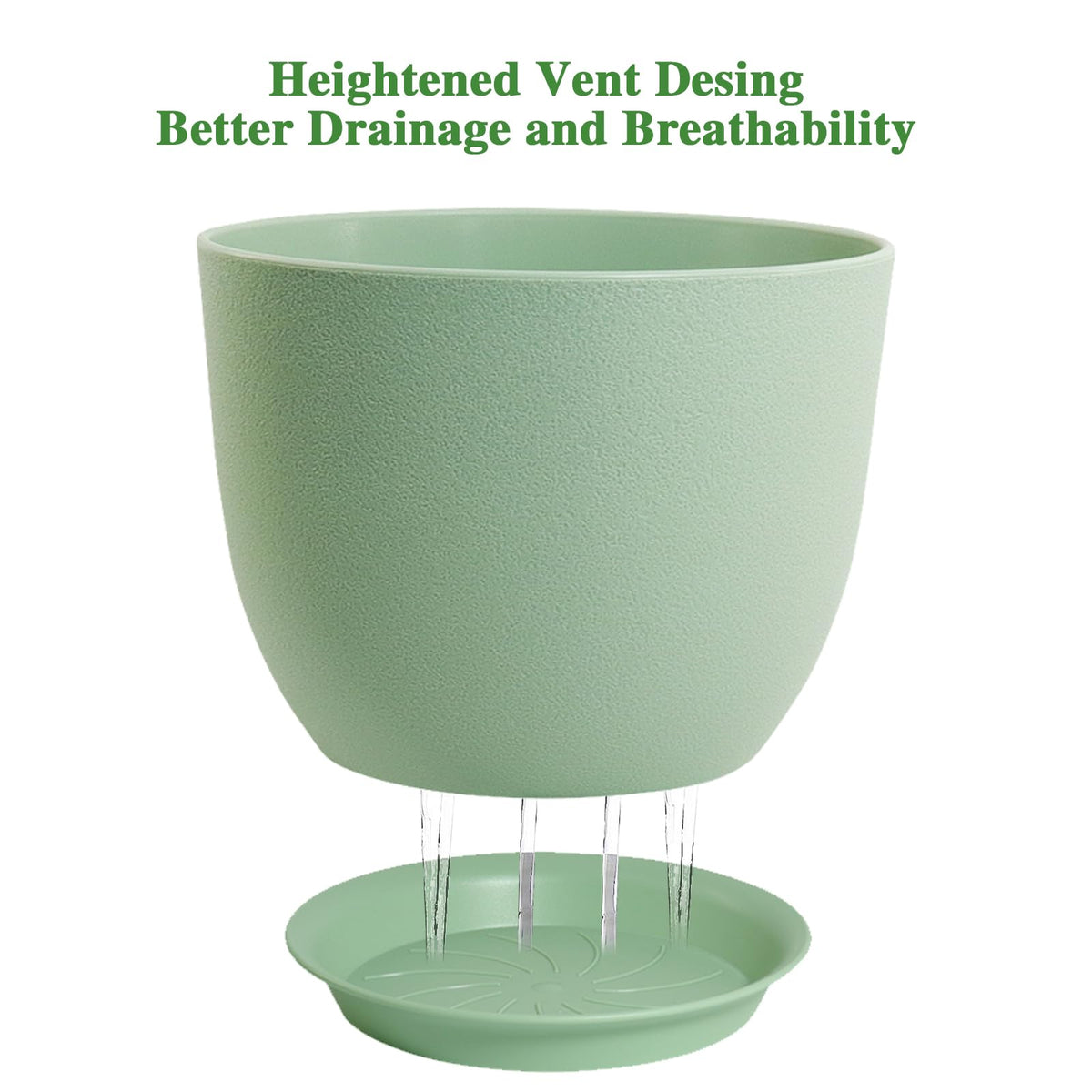UOUZ detachable saucer with built-in water catchment for indoors.