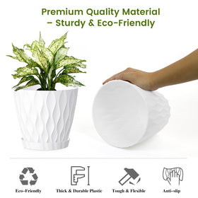 UOUZ durable plastic planter resists cracking and fading.