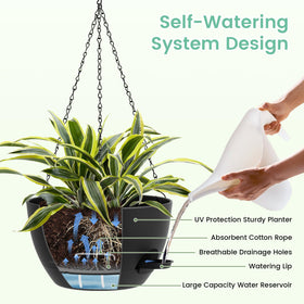 UOUZ eco-friendly plastic hanging planter suitable for ivy and ferns