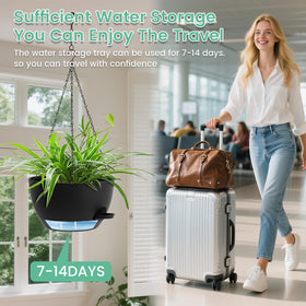 UOUZ hanging planter with removable tray for mess-free maintenance