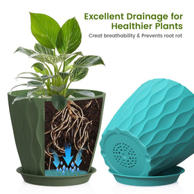 UOUZ indoor/outdoor plant pot set, easy to rotate and brighten rooms.