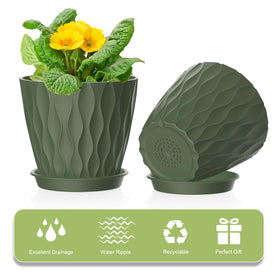 UOUZ indoor/outdoor use pots with removable saucers included for maintenance.