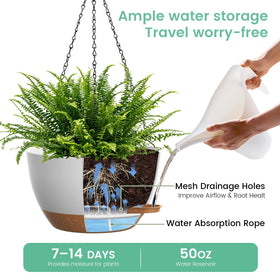UOUZ mesh-bottom hanging planter promotes airflow and consistent drainage.