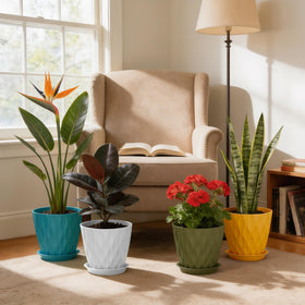 UOUZ minimalist 8-inch plant pot, blends with modern decor.