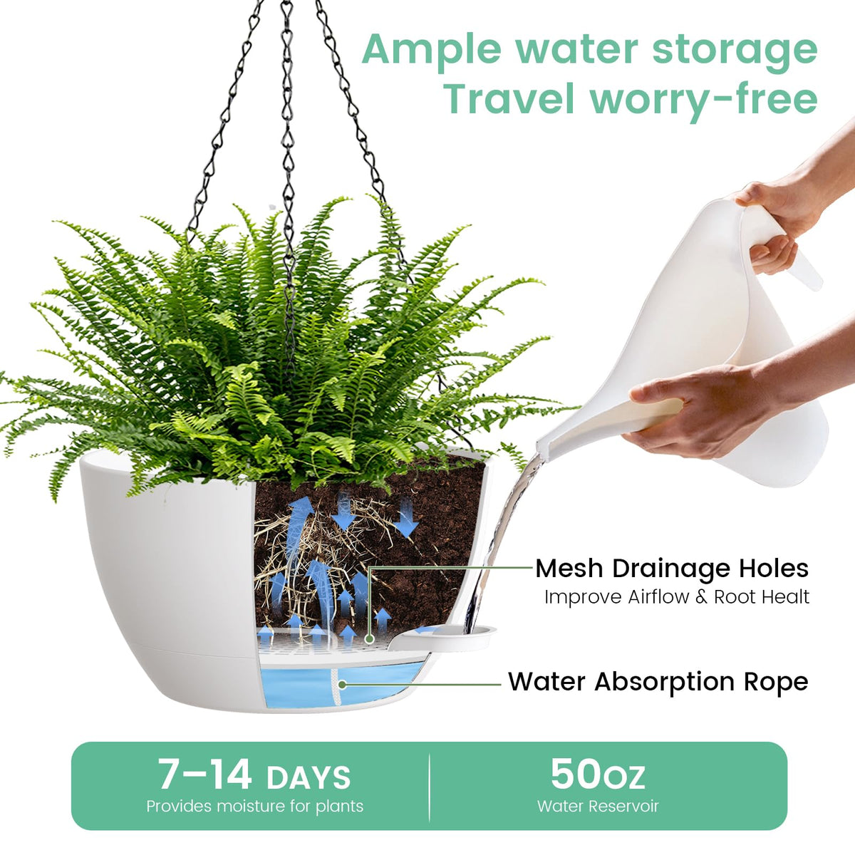 UOUZ removable 50oz reservoir ensures simple, spill-free refills.