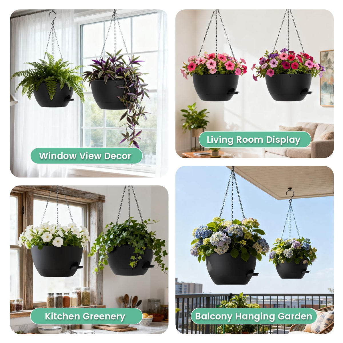 UOUZ rust-resistant chains with S-hooks securely hang indoors or outdoors.