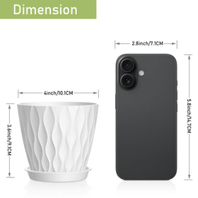 UOUZ 4-inch pot close-up highlights durable plastic for indoor use.