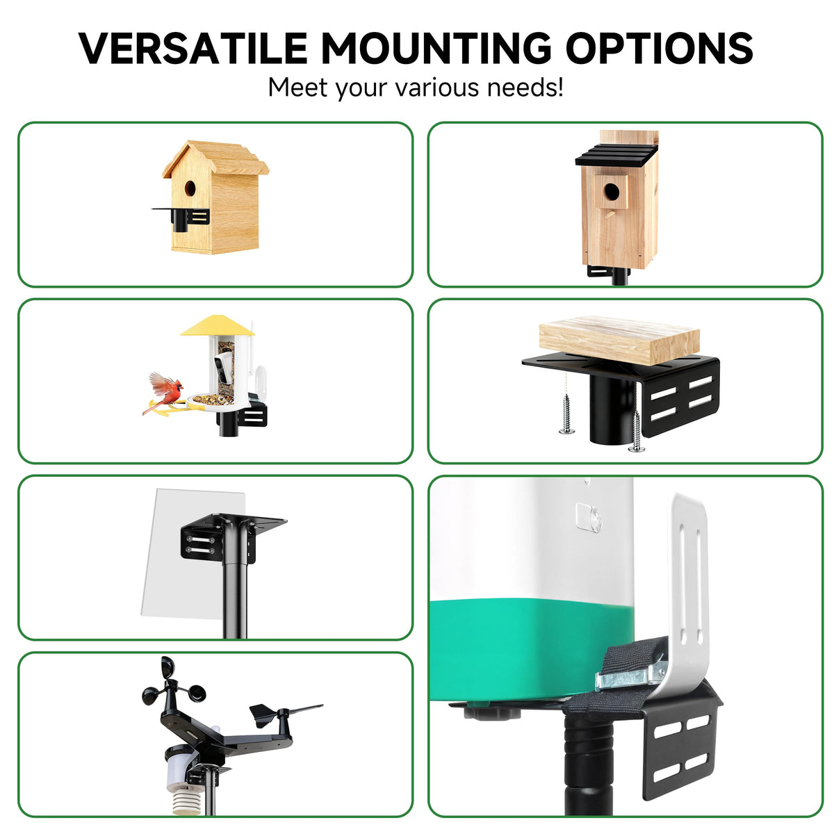 Uoveya 1-Inch Thick Pole provides sturdy support for heavy feeders
