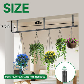 Uoveya Hanging Planters Rod mounted on window creates vertical garden.