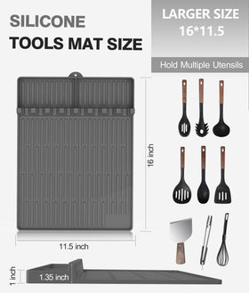 Uozuke anti-slip surface secures tools during grilling.
