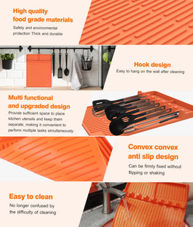 Uozuke easy clean silicone mat orange, dishwasher safe for quick cleanup