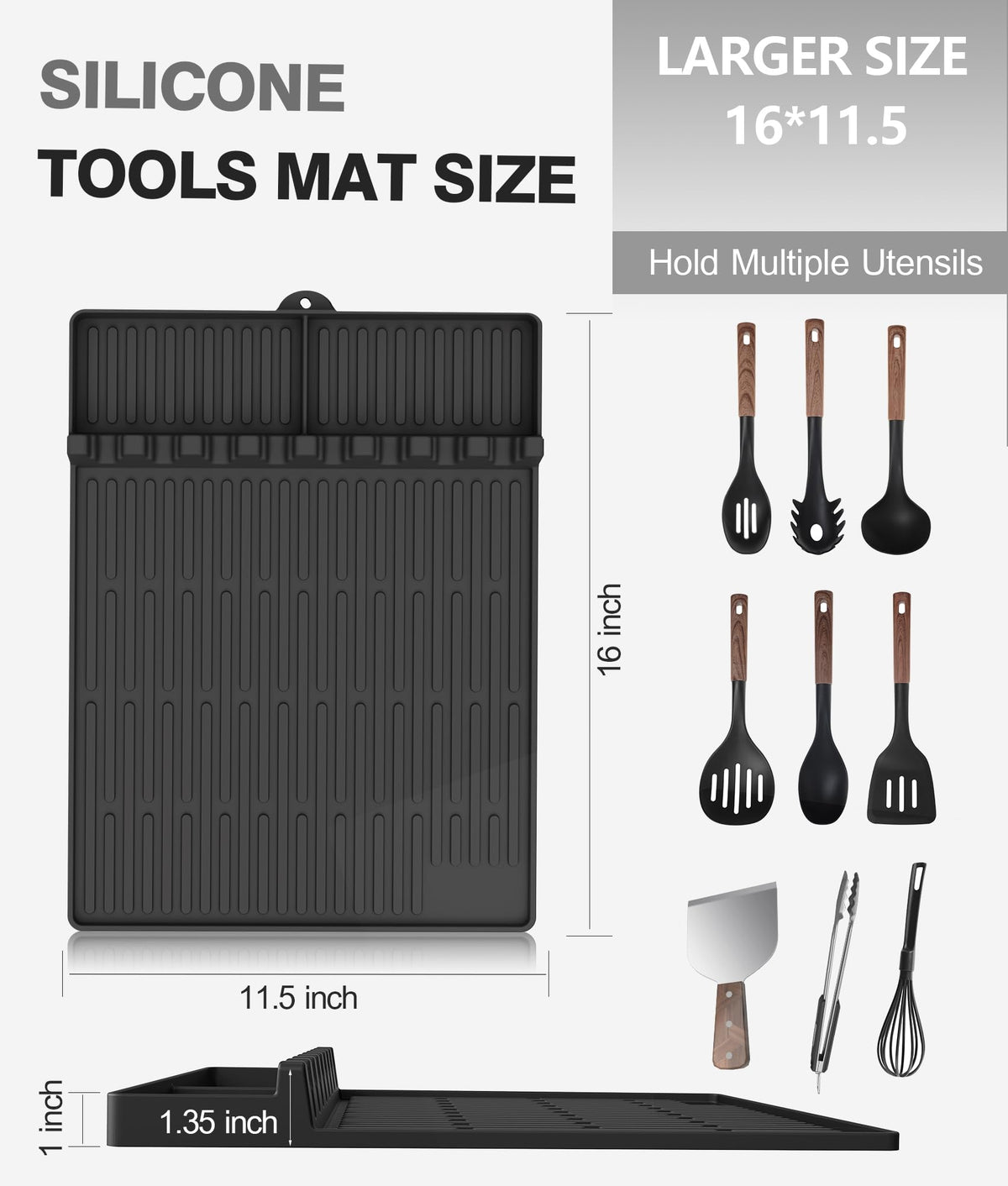 Anti-slip silicone surface prevents tool slips during grilling.