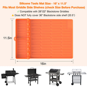 Heat-resistant mat guards tools near heat up to 450°F.