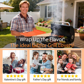 Bright orange Uozuke mat adds style and makes a great grill gift.