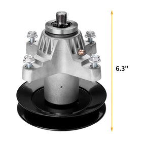 UP2WIN spindle assembly height 6-3 inches illustrating fit within deck space