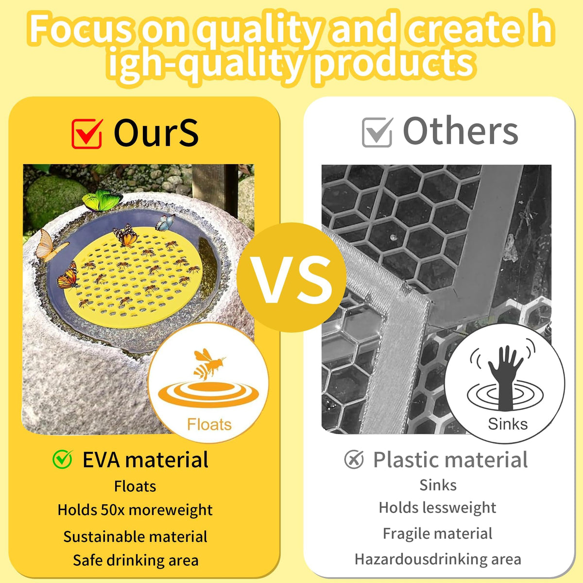 UPATTHUB pollinator garden waterer made of EVA foam in use